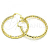 Oro Laminado Medium Hoop, Gold Filled Style Diamond Cutting Finish, Golden Finish, 02.213.0150.40
