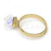 Oro Laminado Multi Stone Ring, Gold Filled Style with Aurore Boreale Swarovski Crystals, Polished, Golden Finish, 01.239.0003.9 (One size fits all)