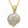 Oro Laminado Religious Pendant, Gold Filled Style Angel Design, Polished, Golden Finish, 05.09.0073