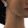 Rhodium Plated Stud Earring, with White Platina Swarovski Crystals, Polished, Rhodium Finish, 02.239.0015.11