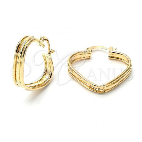 Oro Laminado Small Hoop, Gold Filled Style Diamond Cutting Finish, Golden Finish, 5.146.009