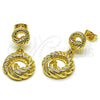 Oro Laminado Stud Earring, Gold Filled Style Polished, Golden Finish, 02.170.0563