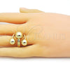 Oro Laminado Elegant Ring, Gold Filled Style Ball Design, Polished, Golden Finish, 01.341.0119