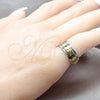 Stainless Steel Mens Ring, Cross and Double Design, Polished, Two Tone, 01.63.0735.09