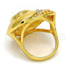 Oro Laminado Multi Stone Ring, Gold Filled Style with White Crystal, Polished, Golden Finish, 01.241.0042.09 (Size 9)