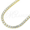 Oro Laminado Fancy Necklace, Gold Filled Style with White Cubic Zirconia, Polished, Golden Finish, 04.372.0001.18