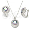 Sterling Silver Earring and Pendant Adult Set, with  Cubic Zirconia and White Micro Pave, Polished, Rhodium Finish, 10.186.0021