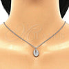 Sterling Silver Pendant Necklace, with White Cubic Zirconia, Polished, Rhodium Finish, 04.336.0172.16