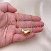 Oro Laminado Pendant Necklace, Gold Filled Style Chunky Design, Polished, Golden Finish, 04.213.0311.18