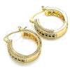 Oro Laminado Small Hoop, Gold Filled Style with Black and White Cubic Zirconia, Polished, Golden Finish, 02.210.0274.2.20