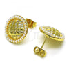 Oro Laminado Stud Earring, Gold Filled Style with Ivory Pearl, Polished, Golden Finish, 02.379.0035