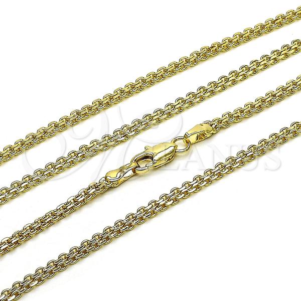 Oro Laminado Basic Necklace, Gold Filled Style Bismark Design, Polished, Golden Finish, 04.213.0262.22