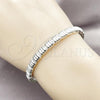 Rhodium Plated Individual Bangle, with White Micro Pave, Polished, Rhodium Finish, 07.60.0011.1