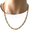 Oro Laminado Basic Necklace, Gold Filled Style Figaro Design, Polished, Golden Finish, 5.222.013.24