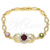 Oro Laminado Fancy Bracelet, Gold Filled Style with Multicolor Cubic Zirconia, Polished, Golden Finish, 03.266.0027.2.08