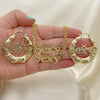 Oro Laminado Necklace, Bracelet and Earring, Gold Filled Style Polished, Golden Finish, 06.63.0242