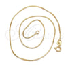 Oro Laminado Basic Necklace, Gold Filled Style Box Design, Polished, Golden Finish, 04.09.0188.22