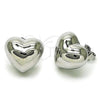 Rhodium Plated Stud Earring, Heart Design, Polished, Rhodium Finish, 02.385.0048.1