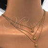 Oro Laminado Pendant Necklace, Gold Filled Style with White Cubic Zirconia, Polished, Golden Finish, 04.60.0011.18
