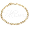 Oro Laminado Basic Bracelet, Gold Filled Style Mariner Design, Polished, Golden Finish, 03.02.0048.07