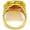 Oro Laminado Multi Stone Ring, Gold Filled Style with White Cubic Zirconia, Polished, Golden Finish, 01.118.0051.08 (Size 8)