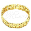 Oro Laminado Fancy Bracelet, Gold Filled Style Diamond Cutting Finish, Golden Finish, 03.100.0058.07