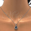 Sterling Silver Earring and Pendant Adult Set, Teardrop Design, with  Cubic Zirconia and White Crystal, Polished, Rhodium Finish, 10.186.0028