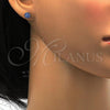 Stainless Steel Stud Earring, Ball Design, with Bermuda Blue Crystal, Polished, Golden Finish, 02.271.0010.7