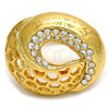 Oro Laminado Multi Stone Ring, Gold Filled Style with White Crystal, Polished, Golden Finish, 01.241.0014.07 (Size 7)