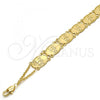 Oro Laminado Fancy Bracelet, Gold Filled Style Elephant Design, Polished, Golden Finish, 03.253.0014.09