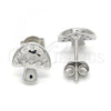 Sterling Silver Stud Earring, with White Cubic Zirconia, Polished, Rhodium Finish, 02.336.0053