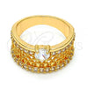 Oro Laminado Multi Stone Ring, Gold Filled Style with White Cubic Zirconia and White Micro Pave, Polished, Golden Finish, 01.217.0002.08 (Size 8)