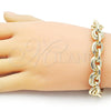 Oro Laminado Fancy Bracelet, Gold Filled Style Rolo Design, Polished, Golden Finish, 03.331.0288.09