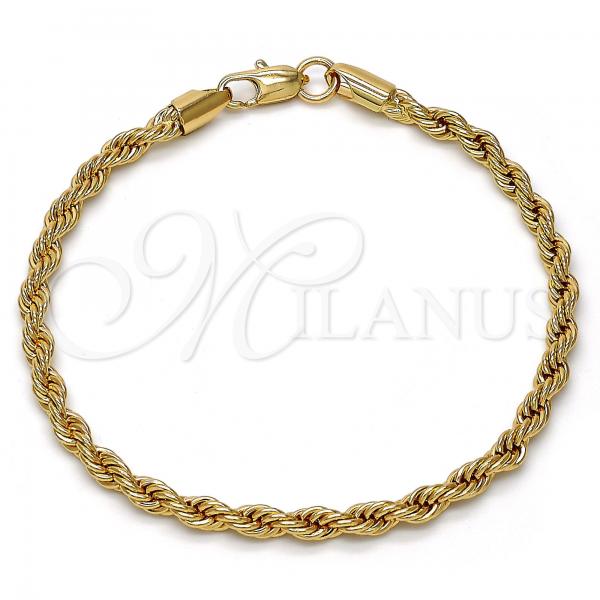 Gold Tone Basic Bracelet, Rope Design, Polished, Golden Finish, 04.242.0040.08GT