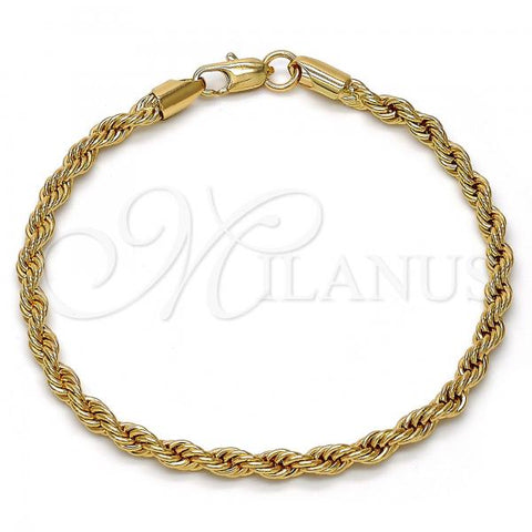 Gold Tone Basic Bracelet, Rope Design, Polished, Golden Finish, 04.242.0040.08GT