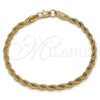 Gold Tone Basic Bracelet, Rope Design, Polished, Golden Finish, 04.242.0040.08GT