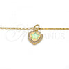 Oro Laminado Pendant Necklace, Gold Filled Style Star Design, with White Opal and White Micro Pave, Polished, Golden Finish, 04.63.1325.18