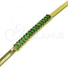 Oro Laminado Fancy Bracelet, Gold Filled Style with Green Cubic Zirconia, Polished, Golden Finish, 04.341.0097.8.07