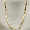 Oro Laminado Basic Necklace, Gold Filled Style Pave Mariner Design, Polished, Golden Finish, 5.222.029.30