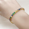 Oro Laminado Tennis Bracelet, Gold Filled Style with Multicolor Cubic Zirconia, Polished, Golden Finish, 03.130.0002.5.07