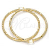 Oro Laminado Extra Large Hoop, Gold Filled Style Hollow Design, Matte Finish, Golden Finish, 02.170.0125.80