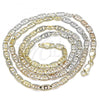 Oro Laminado Basic Necklace, Gold Filled Style Diamond Cutting Finish, Tricolor, 04.65.0210.24