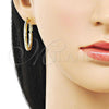 Oro Laminado Medium Hoop, Gold Filled Style Hollow Design, Diamond Cutting Finish, Golden Finish, 02.213.0814.30