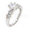 Rhodium Plated Multi Stone Ring, with White Cubic Zirconia, Polished, Rhodium Finish, 01.99.0050.1.08 (Size 8)