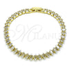 Oro Laminado Tennis Bracelet, Gold Filled Style with White Cubic Zirconia, Polished, Golden Finish, 03.283.0355.07