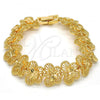 Gold Tone Fancy Bracelet, Butterfly Design, Diamond Cutting Finish, Golden Finish, 03.100.0030.08.GT