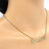 Oro Laminado Pendant Necklace, Gold Filled Style Nameplate Design, Polished, Golden Finish, 04.106.0021.20