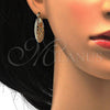 Oro Laminado Medium Hoop, Gold Filled Style Leaf Design, Diamond Cutting Finish, Golden Finish, 02.170.0177.30
