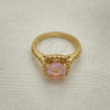 Oro Laminado Multi Stone Ring, Gold Filled Style with Pink Cubic Zirconia, Polished, Golden Finish, 01.284.0044.06