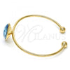 Oro Laminado Individual Bangle, Gold Filled Style with Light Turquoise Swarovski Crystals, Polished, Golden Finish, 07.239.0006.10 (02 MM Thickness, One size fits all)